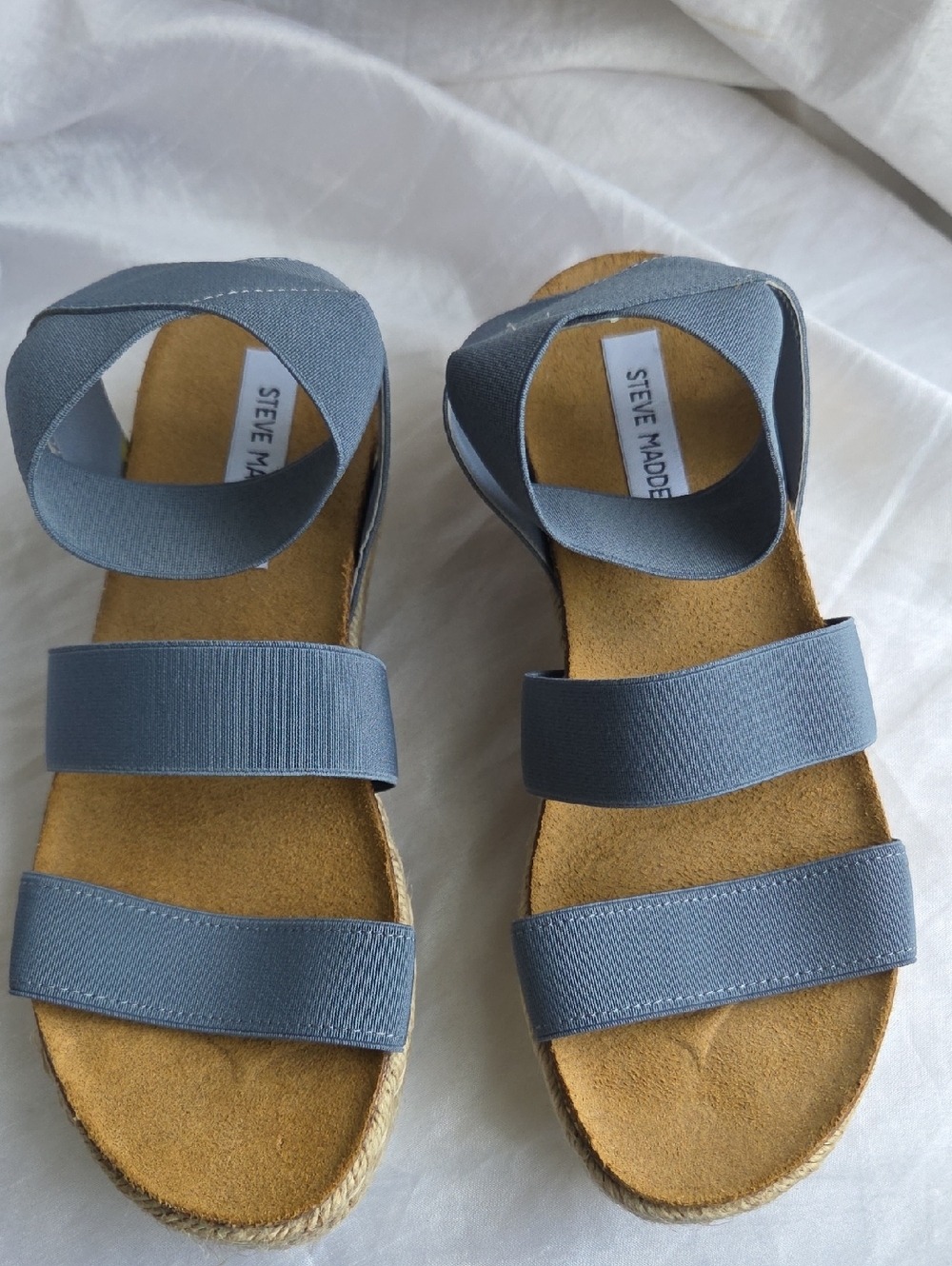 Steve Madden Gray-Blue Elastic Strap Sandals "New"